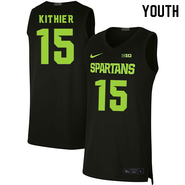 2020 Youth #15 Thomas Kithier Michigan State Spartans College Basketball Jerseys Sale-Black